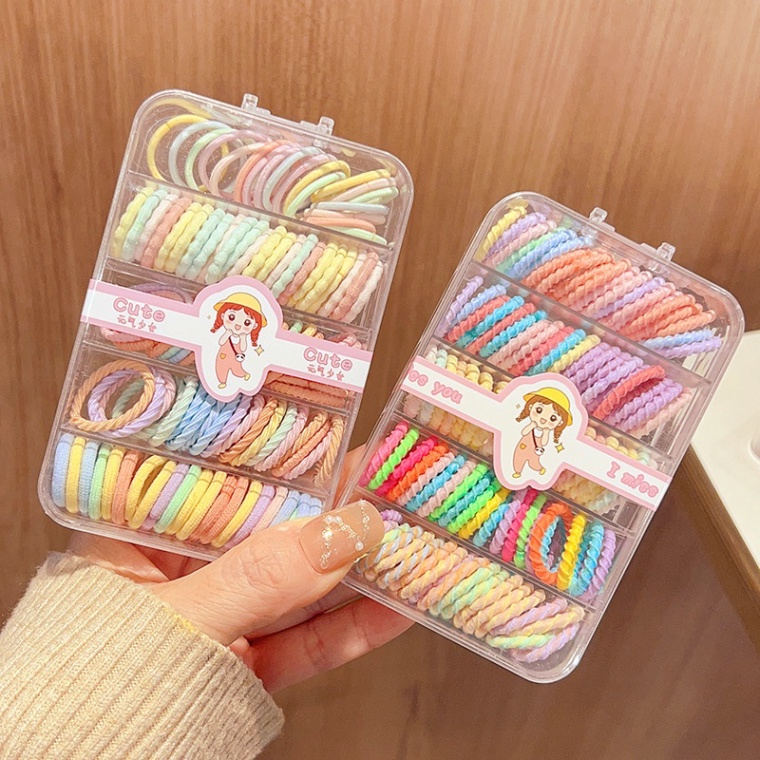 Hộp kẹp chun nhiều chi tiết gồm 2 loại chun và kẹp cho bé - nhiều màu dễ thương (S27) - Ảnh 6