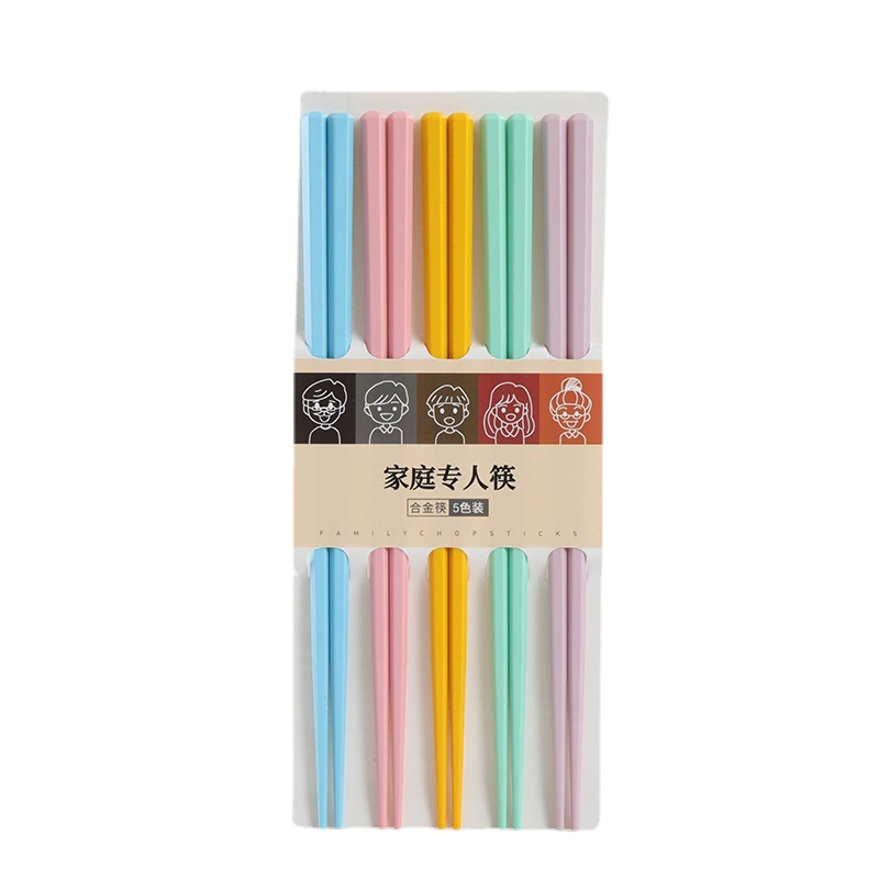 Bộ 5 Đôi Đũa 6 cạnh chịu nhiệt cao cấp màu keo ngọt sang trọng - Ảnh 3
