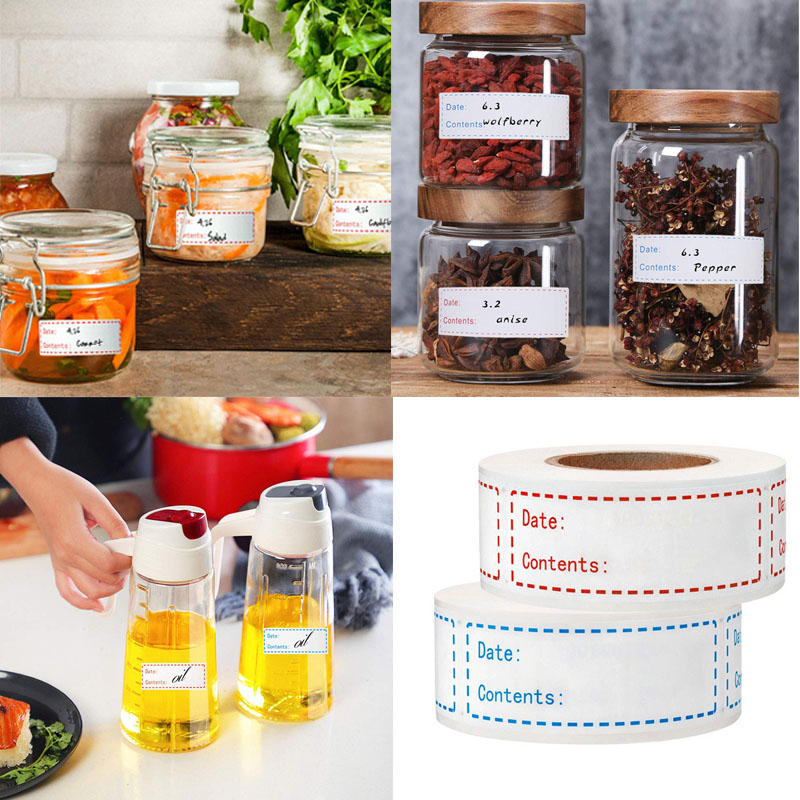Cuộn Giấy Ghi Chú Nhãn Thực Phẩm Nhà Bếp hạn sử dụng, dán Lọ Gia Vị, Túi Hộp Đựng Đồ Ăn cuộn 125 nhãn - Ảnh 9