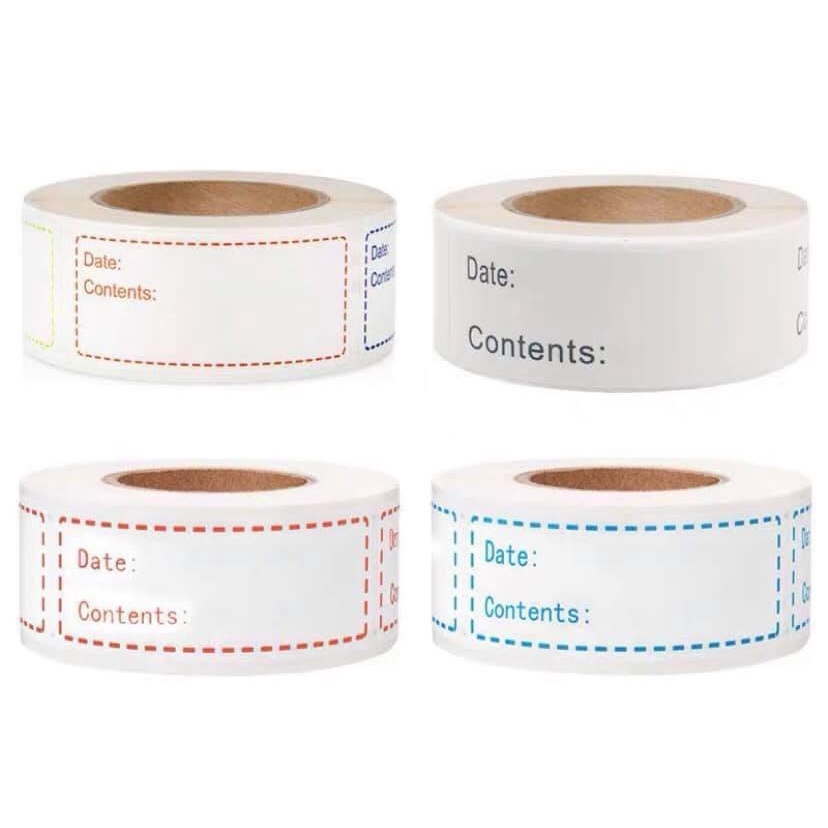 Cuộn Giấy Ghi Chú Nhãn Thực Phẩm Nhà Bếp hạn sử dụng, dán Lọ Gia Vị, Túi Hộp Đựng Đồ Ăn cuộn 125 nhãn - Ảnh 4