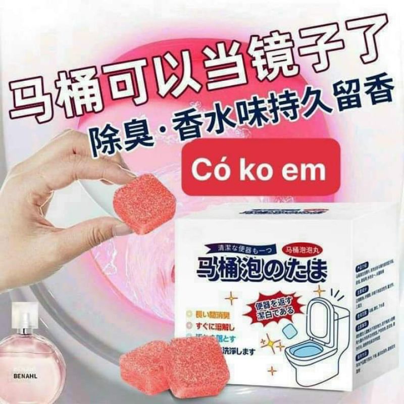 Hộp 12 Viên Tẩy Bồn Cầu MÀU ĐỎ Hương Nước Hoa mẫu mới - Ảnh 7