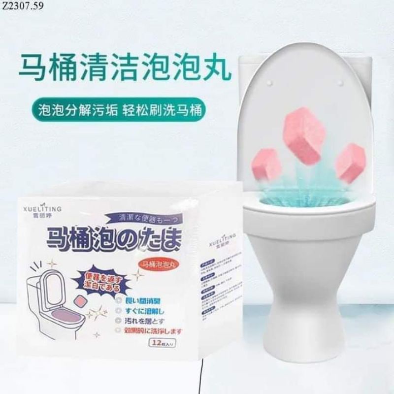 Hộp 12 Viên Tẩy Bồn Cầu MÀU ĐỎ Hương Nước Hoa mẫu mới - Ảnh 3