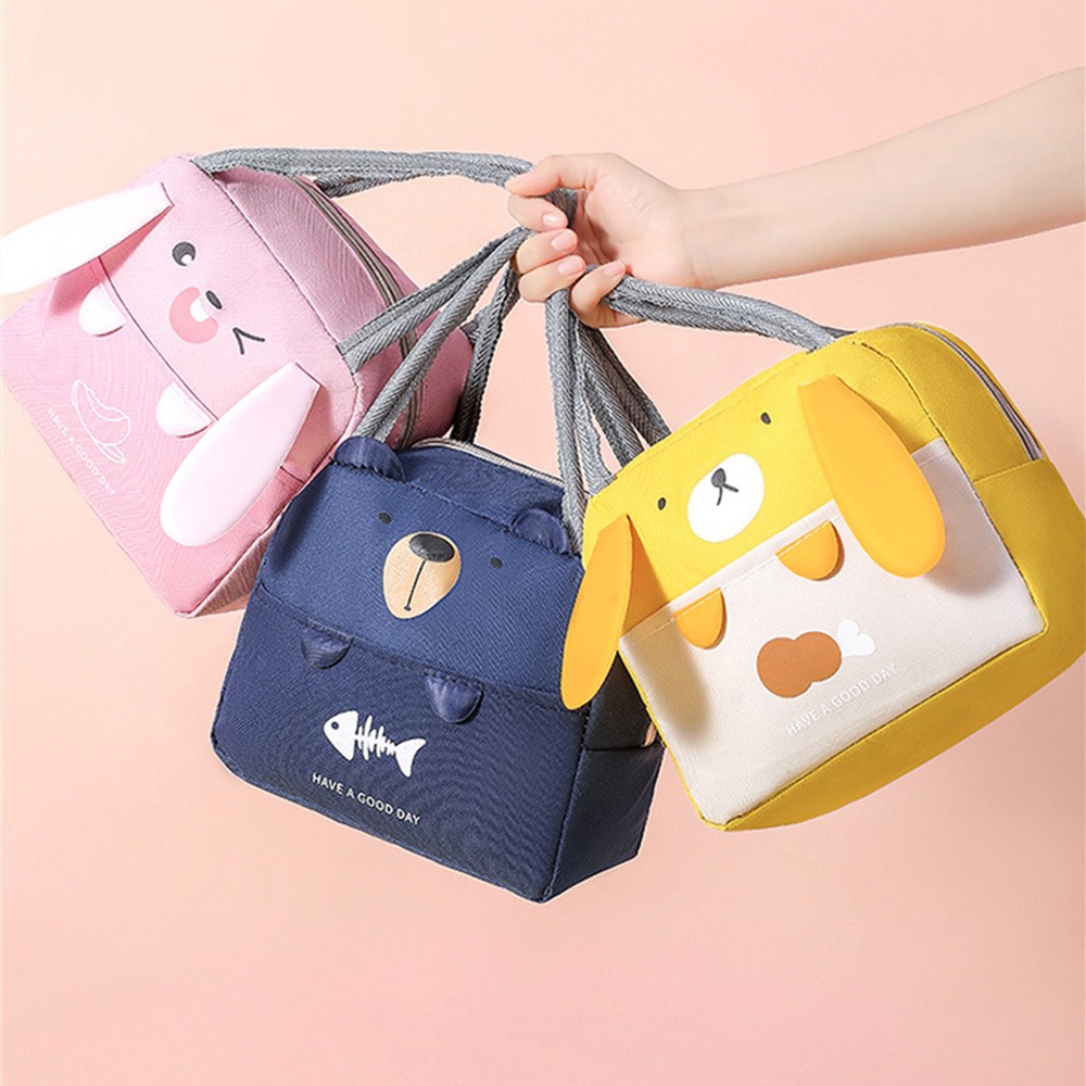 Túi đựng đồ ăn GIỮ NHIỆT, CHẤT LIỆU CHỐNG THẤM họa tiết THỎ dễ thương không thấm nước - Ảnh 7