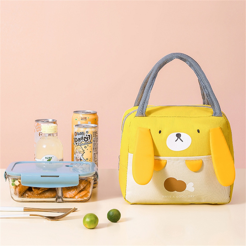 Túi đựng đồ ăn GIỮ NHIỆT, CHẤT LIỆU CHỐNG THẤM họa tiết THỎ dễ thương không thấm nước - Ảnh 5