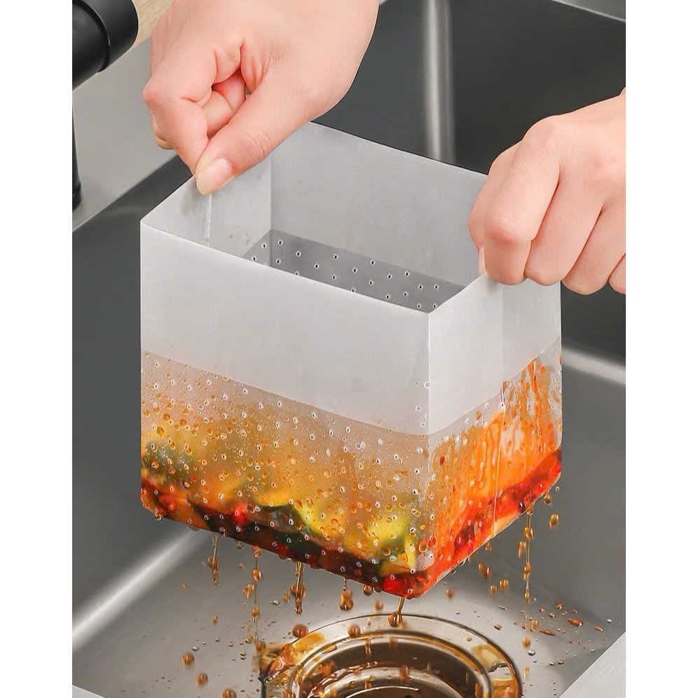 Bịch Túi Lọc Rác Bồn Rửa Chén Có Lỗ Thoát Nước Tiện Dụng 25x19cm (LR03) - Ảnh 7