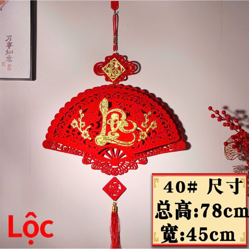 Khánh QUẠT NHUNG PHÚC LỘC THỌ Treo Trang Trí Ngày Tết Đẹp Lung Linh - Ảnh 3