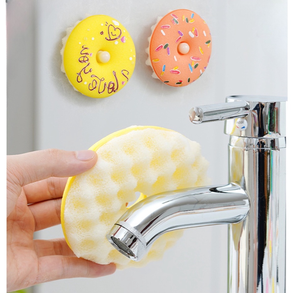 Miếng rửa chén bọt biển (HÌNH BÁNH Donut) rửa chén hình hoạt họa đáng yêu, rửa bát cute - Ảnh 5