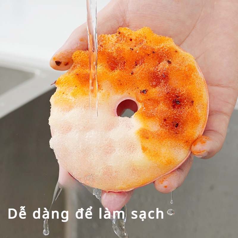 Miếng rửa chén bọt biển (HÌNH BÁNH Donut) rửa chén hình hoạt họa đáng yêu, rửa bát cute - Ảnh 4
