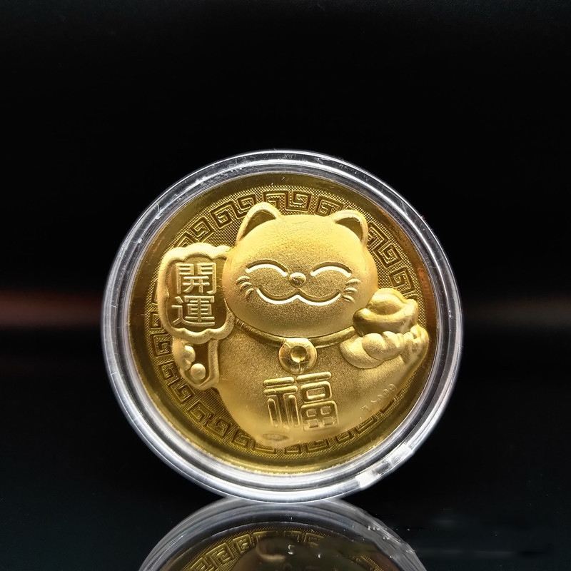 ĐÔNG XU MÈO VÀNG MAY MẮN quà tặng ngày tết may mắn, vật phẩm trang trí phong thuỷ 2024 - Ảnh 8