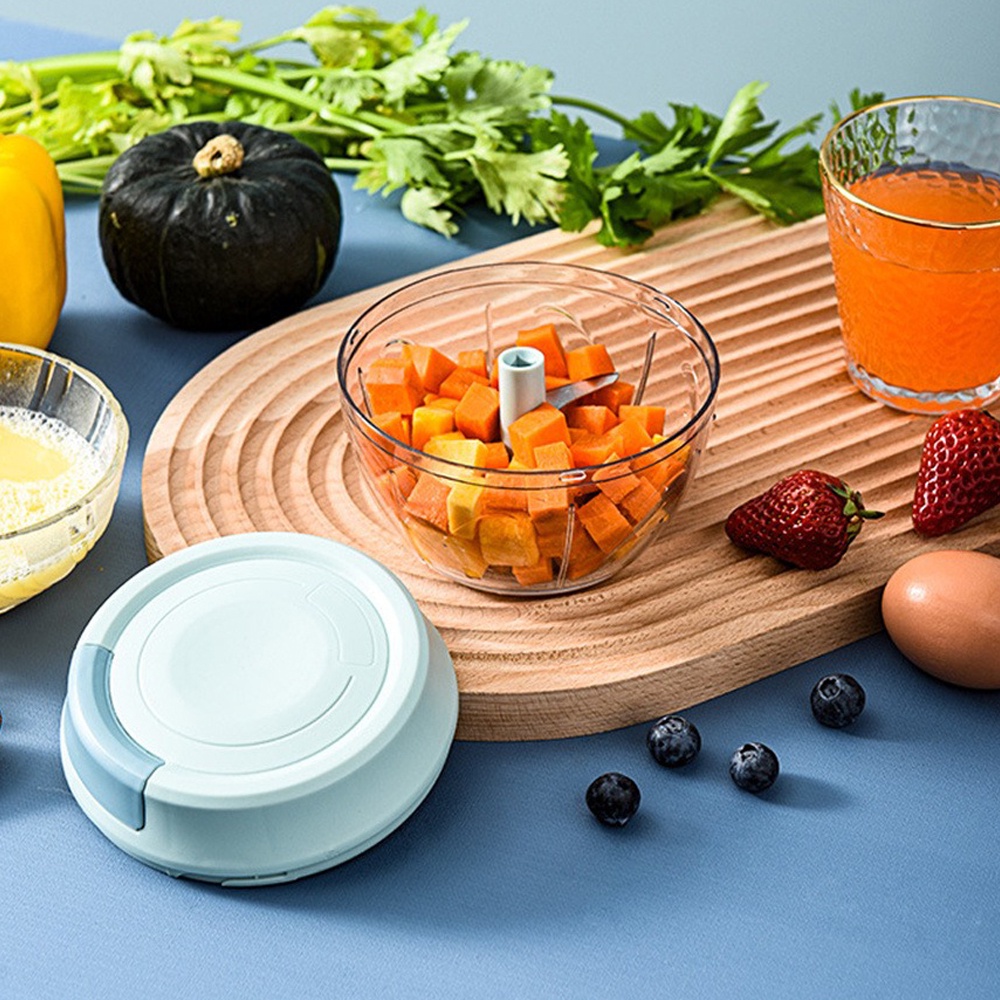 Dụng cụ xay tỏi ớt dây rút mẫu mới kéo tay hoạ tiết MẶT CƯỜI dễ thương - Ảnh 8