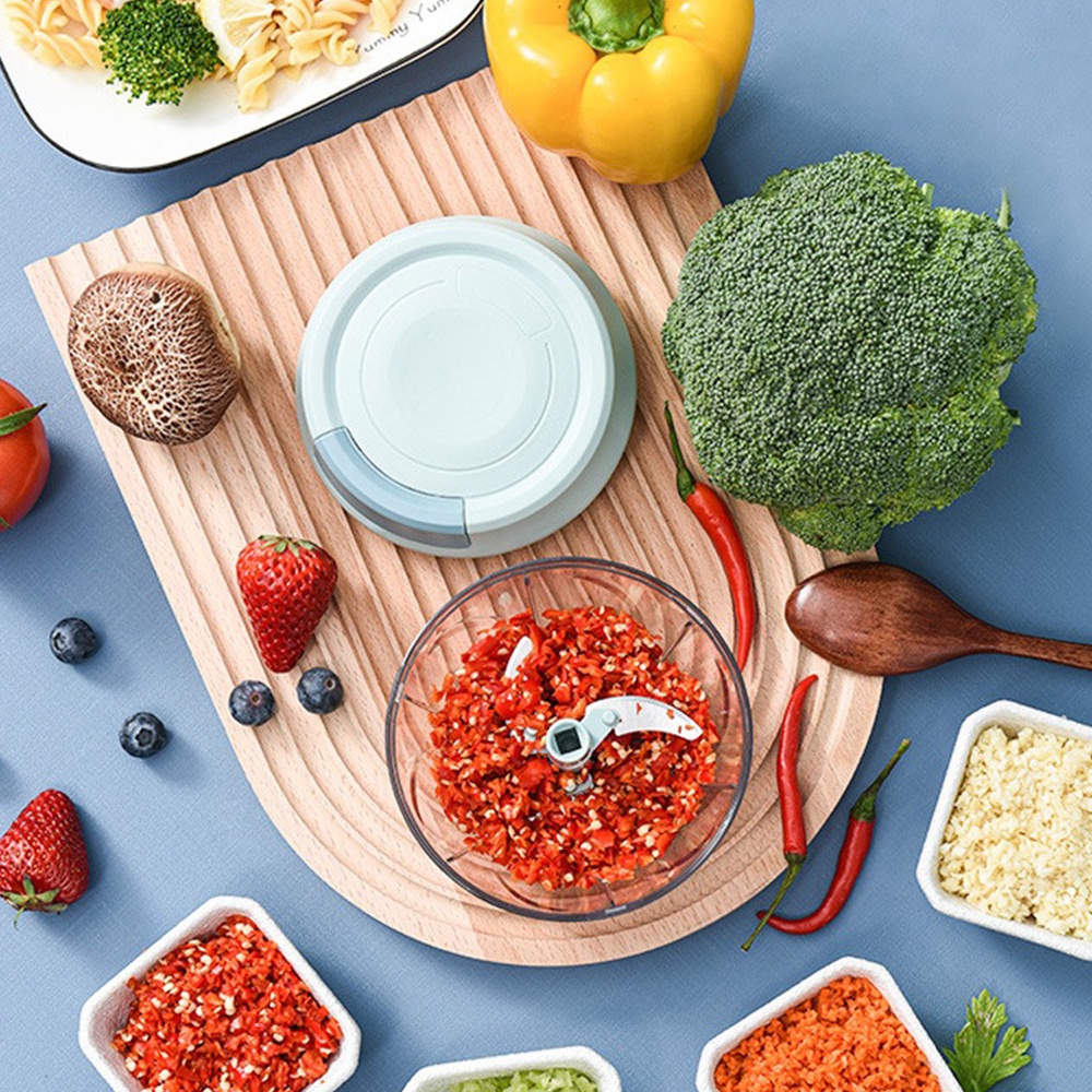 Dụng cụ xay tỏi ớt dây rút mẫu mới kéo tay hoạ tiết MẶT CƯỜI dễ thương - Ảnh 6