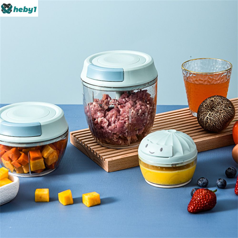 Dụng cụ xay tỏi ớt dây rút mẫu mới kéo tay hoạ tiết MẶT CƯỜI dễ thương - Ảnh 4