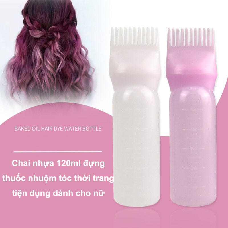 Chai nhựa đựng thuốc nhuộm tóc, bôi tinh dầu dưỡng tóc hiệu quả có lược chải 120ml tiện lợi - Ảnh 7