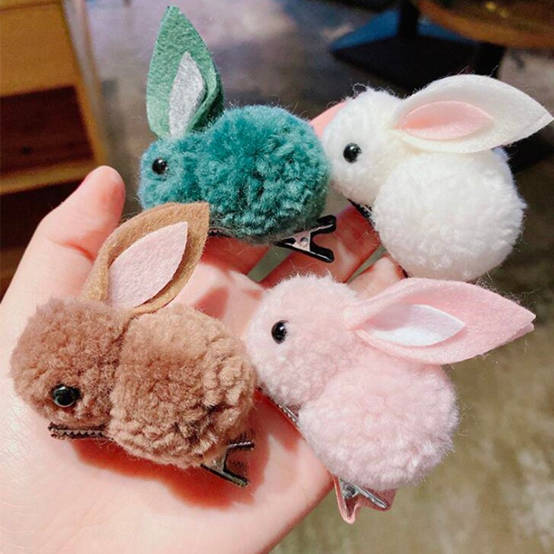 Kẹp Tóc THỎ NHỒI BÔNG đáng yêu xinh xắn phong cách Hàn Quốc - Ảnh 6