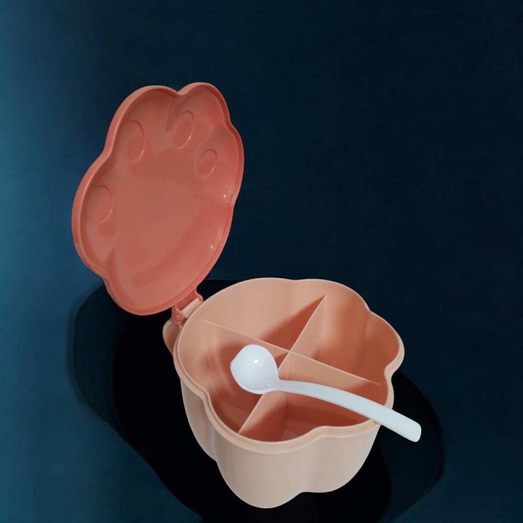Hộp đựng gia vị 4 ngăn HÌNH CHÂN GẤU dễ thương - Ảnh 5