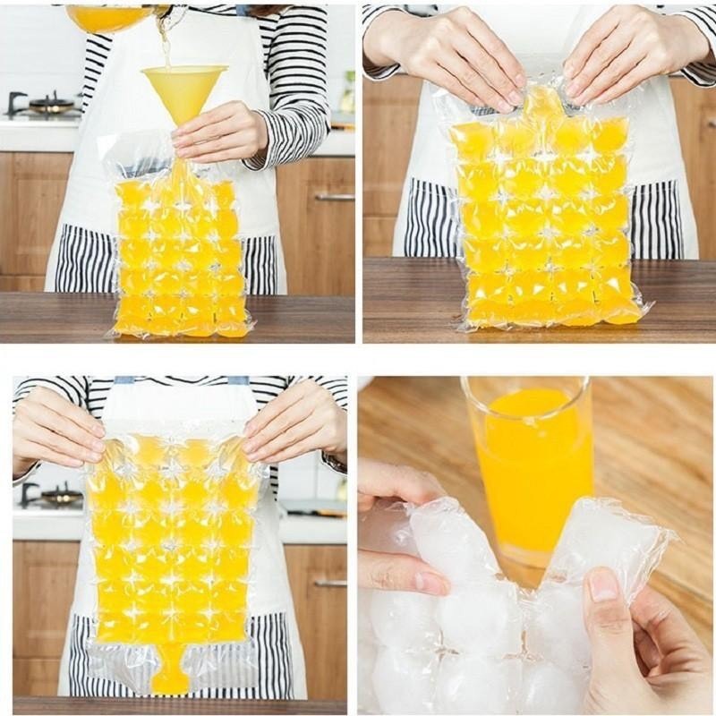 Set 10 Túi Nilong Làm Đá Viên 24 ô,Làm Kem Vô Cùng Tiện Lợi - Ảnh 5
