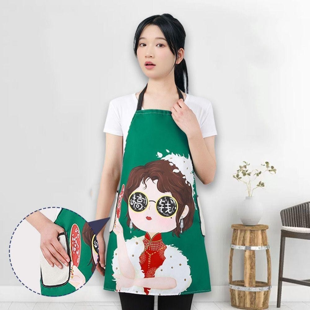 Tạp dề nhà bếp hoạt hình thời trang, tạp dề nấu ăn có túi phong cách tân thời - Ảnh 6
