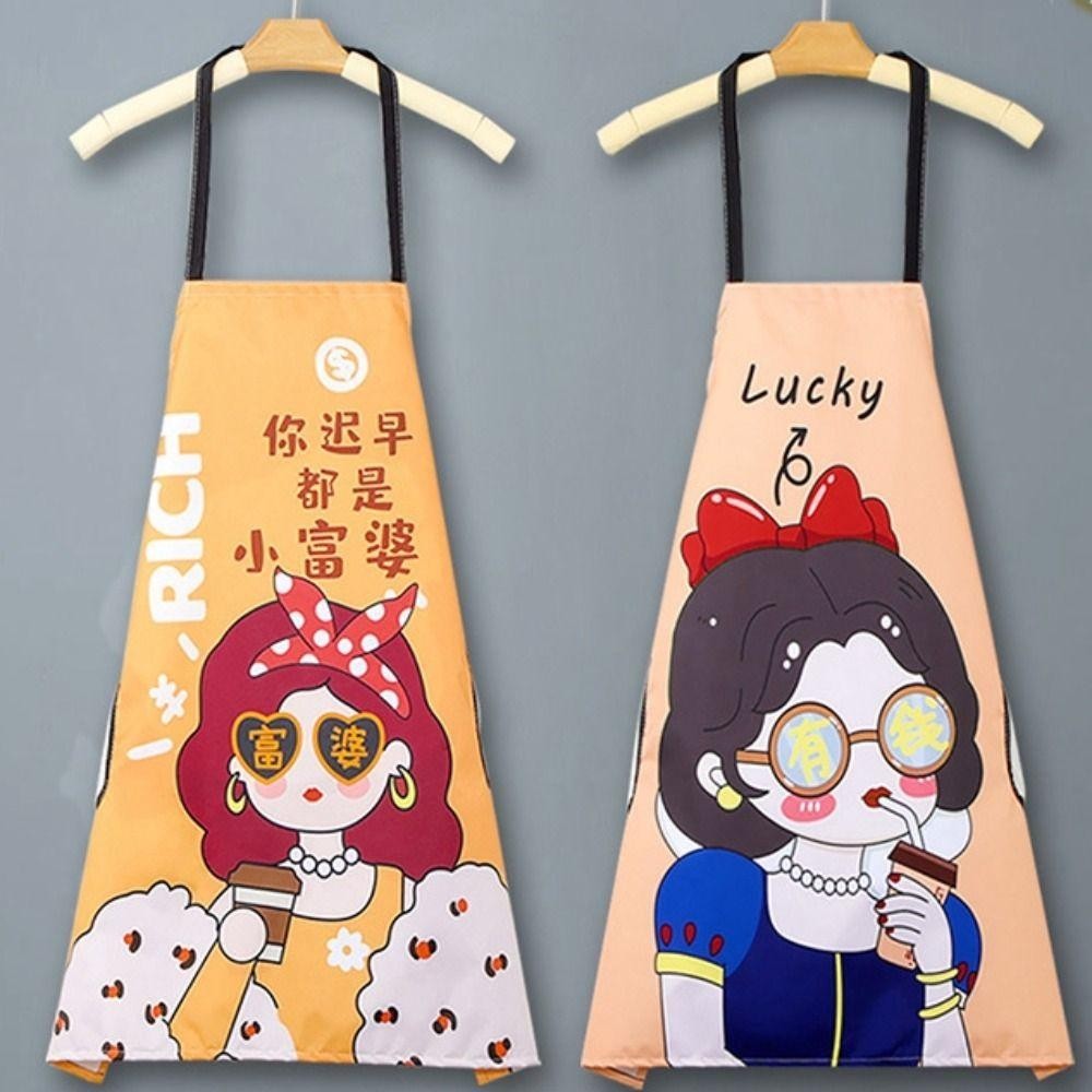 Tạp dề nhà bếp hoạt hình thời trang, tạp dề nấu ăn có túi phong cách tân thời - Ảnh 3