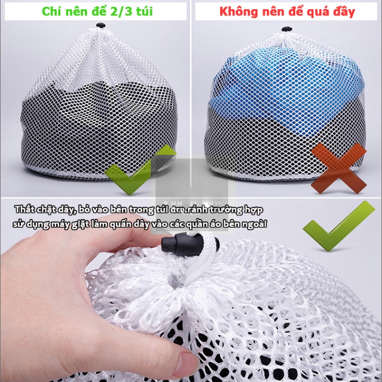 Túi Giặt Dây Rút Vải Lưới Đựng Quần Áo, Đồ Lót - Túi Lưới Giặt Đồ Bảo Quản Quần Áo (49x60) - Ảnh 6