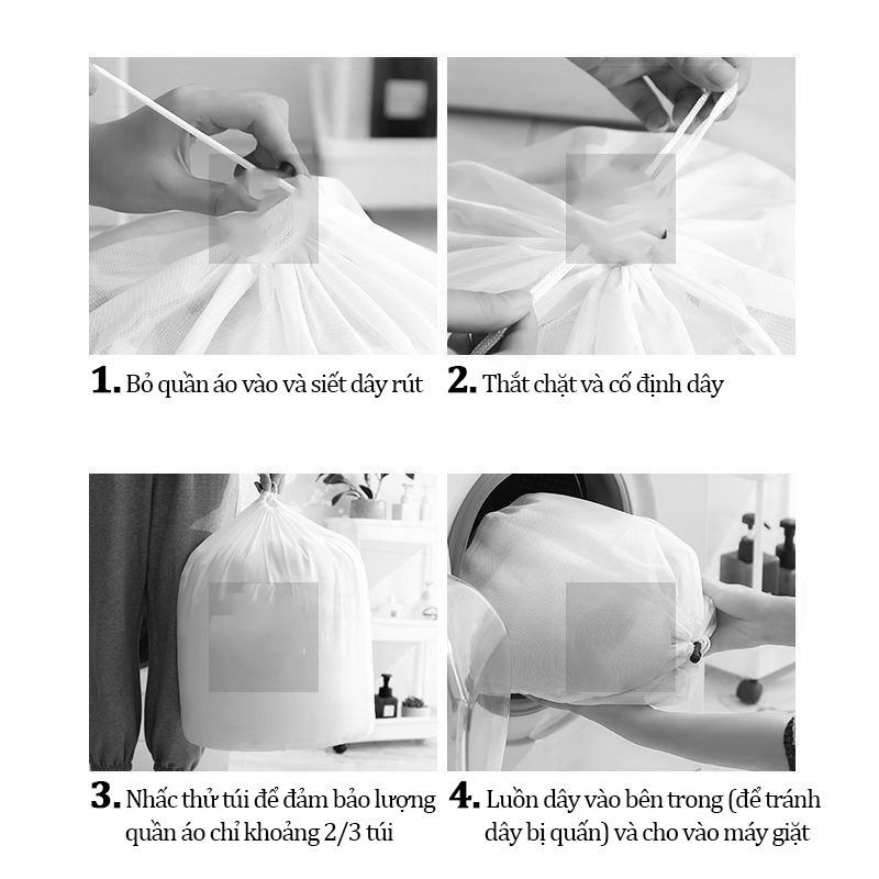 Túi Giặt Dây Rút Vải Lưới Đựng Quần Áo, Đồ Lót - Túi Lưới Giặt Đồ Bảo Quản Quần Áo (49x60) - Ảnh 2