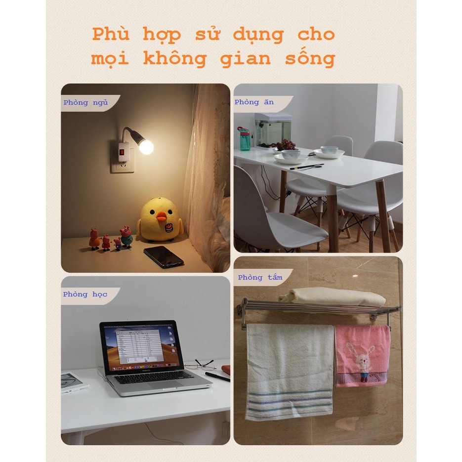 Đuôi Đèn Lò Xo Xoay 360 Độ Kèm Công Tắc - Ảnh 6