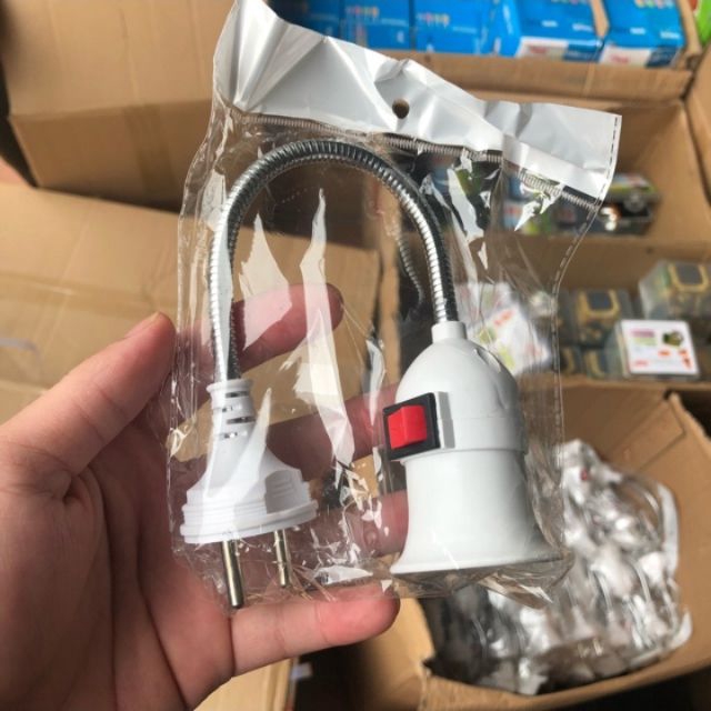 Đuôi Đèn Lò Xo Xoay 360 Độ Kèm Công Tắc - Ảnh 5