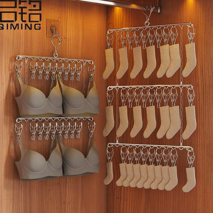 Móc Vuông 20 KẸP Treo Quần Áo Em Bé , Đồ Lót , Tất Vớ dày thiết kế móc khóa chống trượt phơi đồ - Ảnh 9