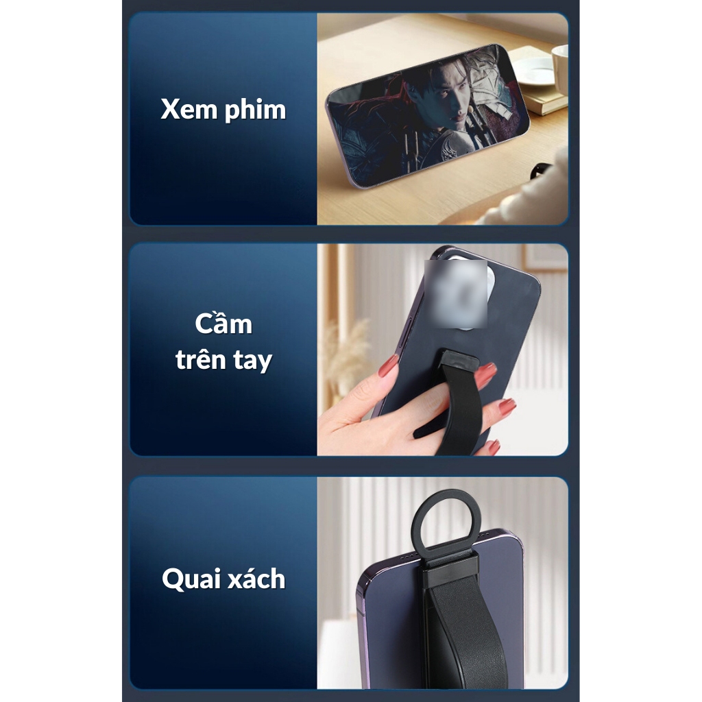 Giá đỡ điện thoại Silicone Dạng Dây Rút Gài Ngón Tiện Lợi - Ảnh 7