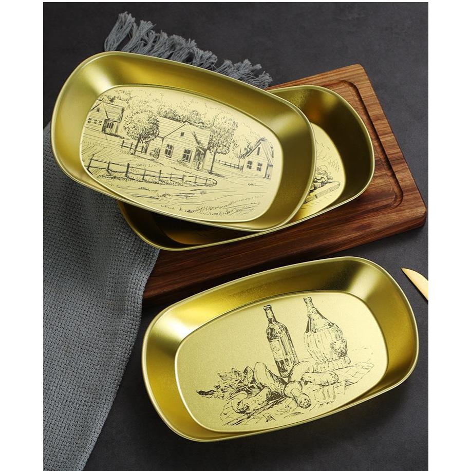 KHAY ĐĨA TRÒN RETRO cổ điên Bắc Âu Sang Trọng, Đựng Bánh Kẹo Trang Trí Bàn Ăn - Ảnh 6