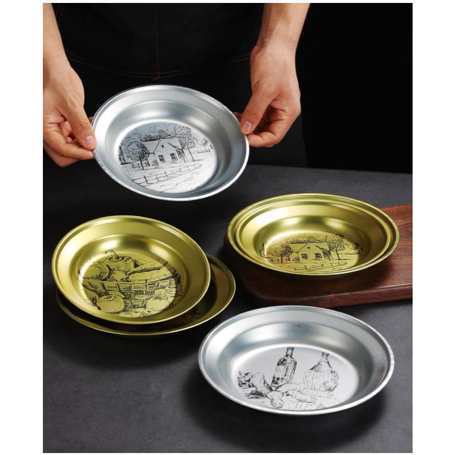 KHAY ĐĨA TRÒN RETRO cổ điên Bắc Âu Sang Trọng, Đựng Bánh Kẹo Trang Trí Bàn Ăn - Ảnh 5