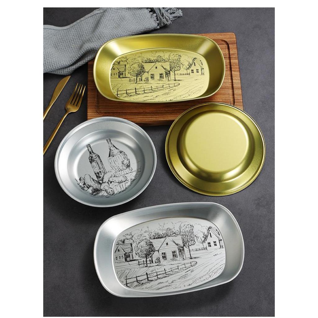 KHAY ĐĨA TRÒN RETRO cổ điên Bắc Âu Sang Trọng, Đựng Bánh Kẹo Trang Trí Bàn Ăn - Ảnh 4