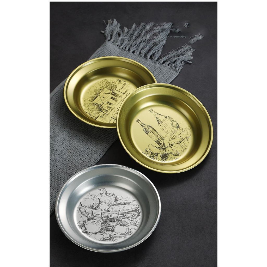 KHAY ĐĨA TRÒN RETRO cổ điên Bắc Âu Sang Trọng, Đựng Bánh Kẹo Trang Trí Bàn Ăn - Ảnh 2