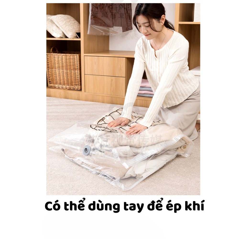 Túi đựng quần áo hút chân không có móc treo, túi bọc quần áo gấp gọn, sắp xếp chăn màn - Ảnh 5