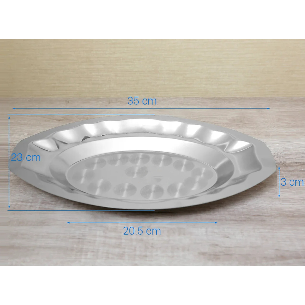 Dĩa Hột Xoài Inox Dĩa bò né, Đĩa hấp cá Cao Cấp