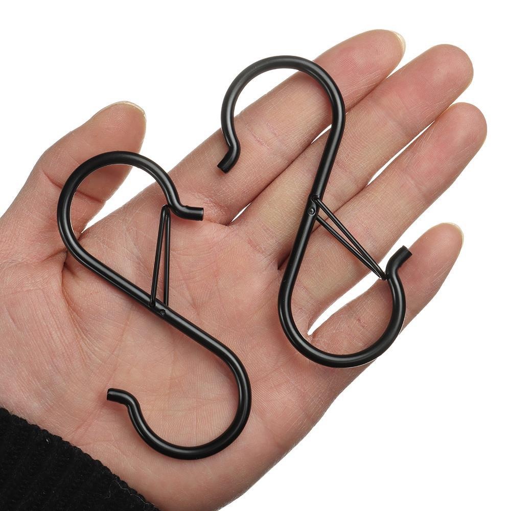 Móc Sắt Chữ S Kẹp Có Khoá Chống Rơi, Treo Dụng Cụ Nhà Bếp – Nhà Tắm – Ban Công Tiện Lợi