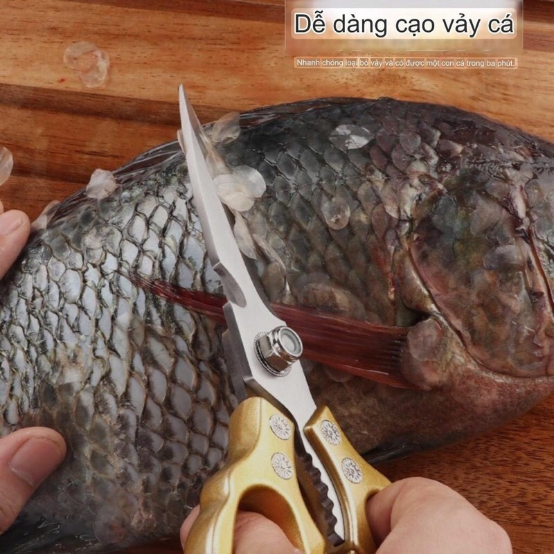 KÉO HỘP KIM NHÔM ĐA NĂNG 23cm khui nắp chai, đánh vảy, kẹp càng cua, trợ lực cắt tiện dụng - Ảnh 4