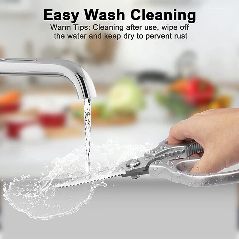 KÉO HỘP KIM NHÔM ĐA NĂNG 23cm khui nắp chai, đánh vảy, kẹp càng cua, trợ lực cắt tiện dụng - Ảnh 2