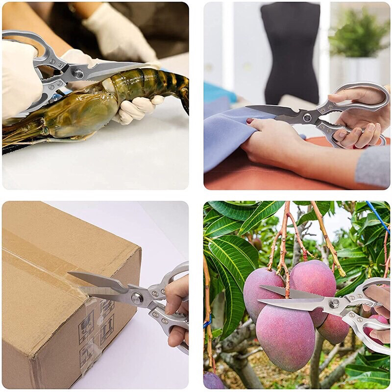 KÉO HỘP KIM NHÔM ĐA NĂNG 23cm khui nắp chai, đánh vảy, kẹp càng cua, trợ lực cắt tiện dụng