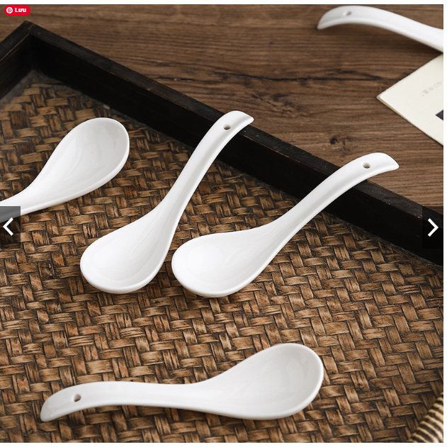 SET 2 MUỖNG GỐM SỨ TRẮNG NGÀ - DÙNG CHO NHÀ HÀNG, QUÁN ĂN, GIA ĐÌNH 4.3x13.8 - Ảnh 9