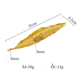 Lư Xông Trầm Đế Cắm Nhang Đồ Trang Trí Phong Thuỷ Thuyền Độc Mộc, Chiếc Lá Sang Trọng