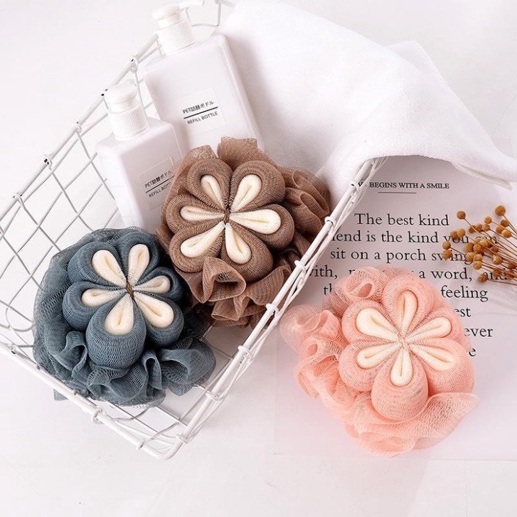 Bông tắm tạo bọt HOA MAI 6 CÁNH, bông tắm siêu sạch, tẩy tế bào chết - Ảnh 4