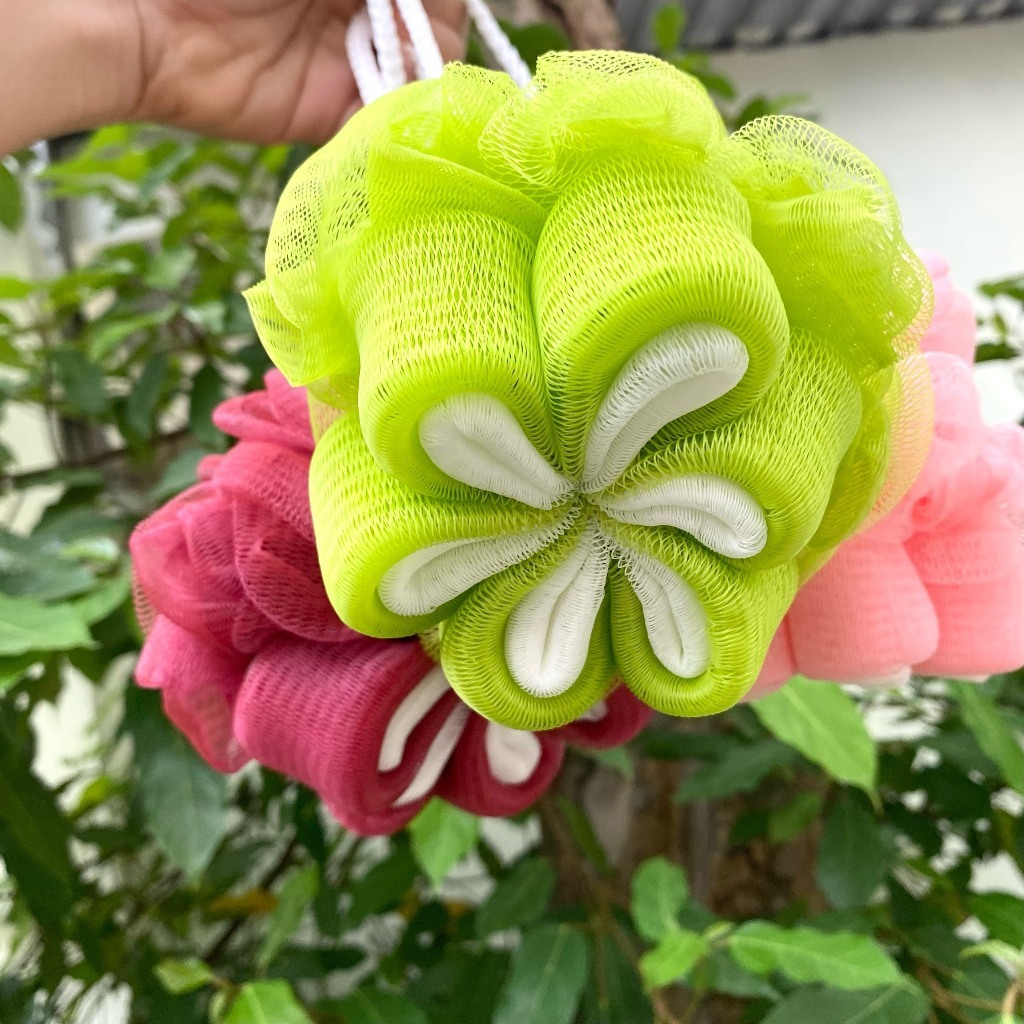 Bông tắm tạo bọt HOA MAI 6 CÁNH, bông tắm siêu sạch, tẩy tế bào chết