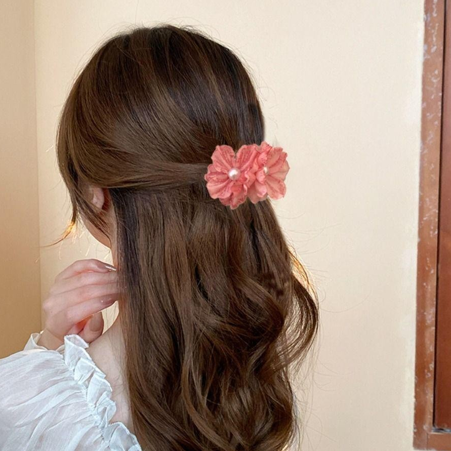 Kẹp Tóc Hoa LỤA MẪU ĐƠN phong cách nhẹ nhàng sang trọng cho bạn nữa thanh lịch - Ảnh 7