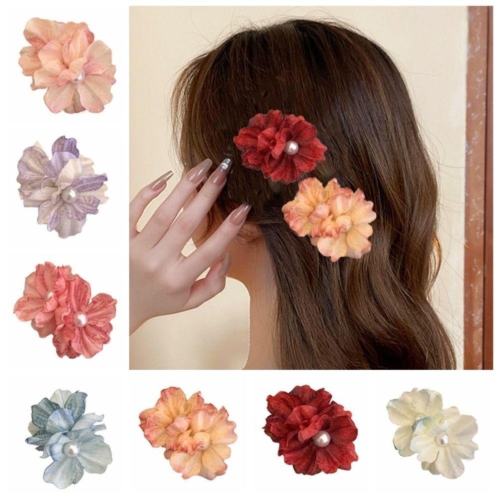 Kẹp Tóc Hoa LỤA MẪU ĐƠN phong cách nhẹ nhàng sang trọng cho bạn nữa thanh lịch - Ảnh 2