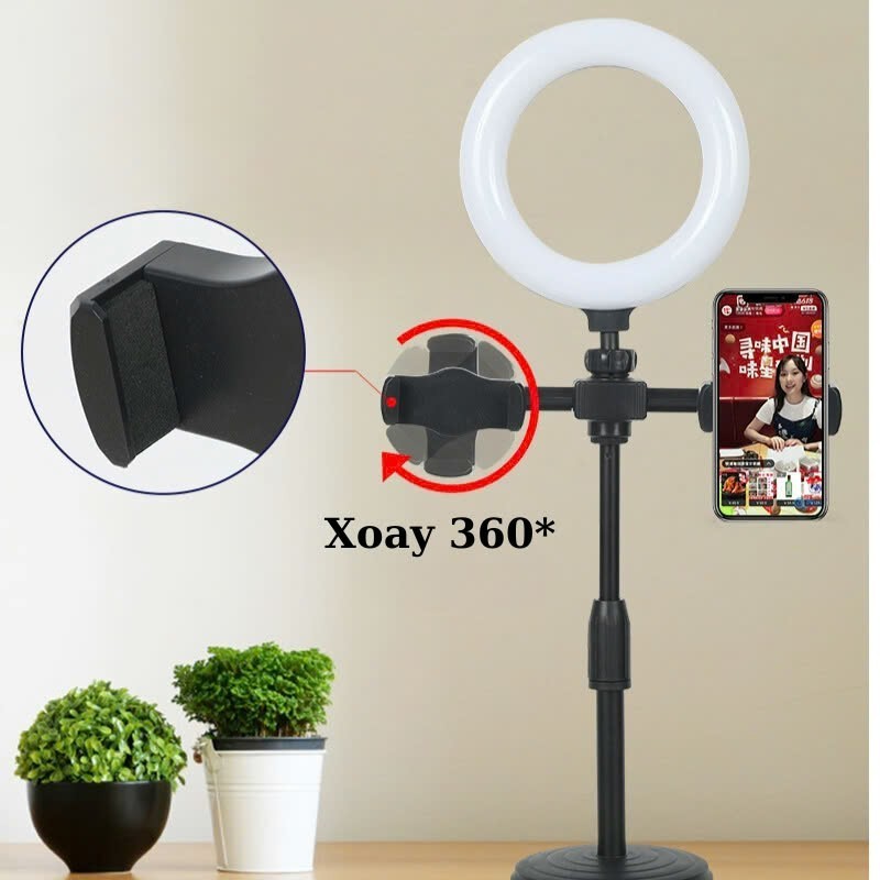 Đèn livestream để bàn có hai kẹp điện thoại 3 chế độ màu điều chỉnh ánh sáng hỗ trợ bán hàng+quay video+học tập - Ảnh 5
