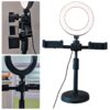 Đèn livestream để bàn có hai kẹp điện thoại 3 chế độ màu điều chỉnh ánh sáng hỗ trợ bán hàng+quay video+học tập