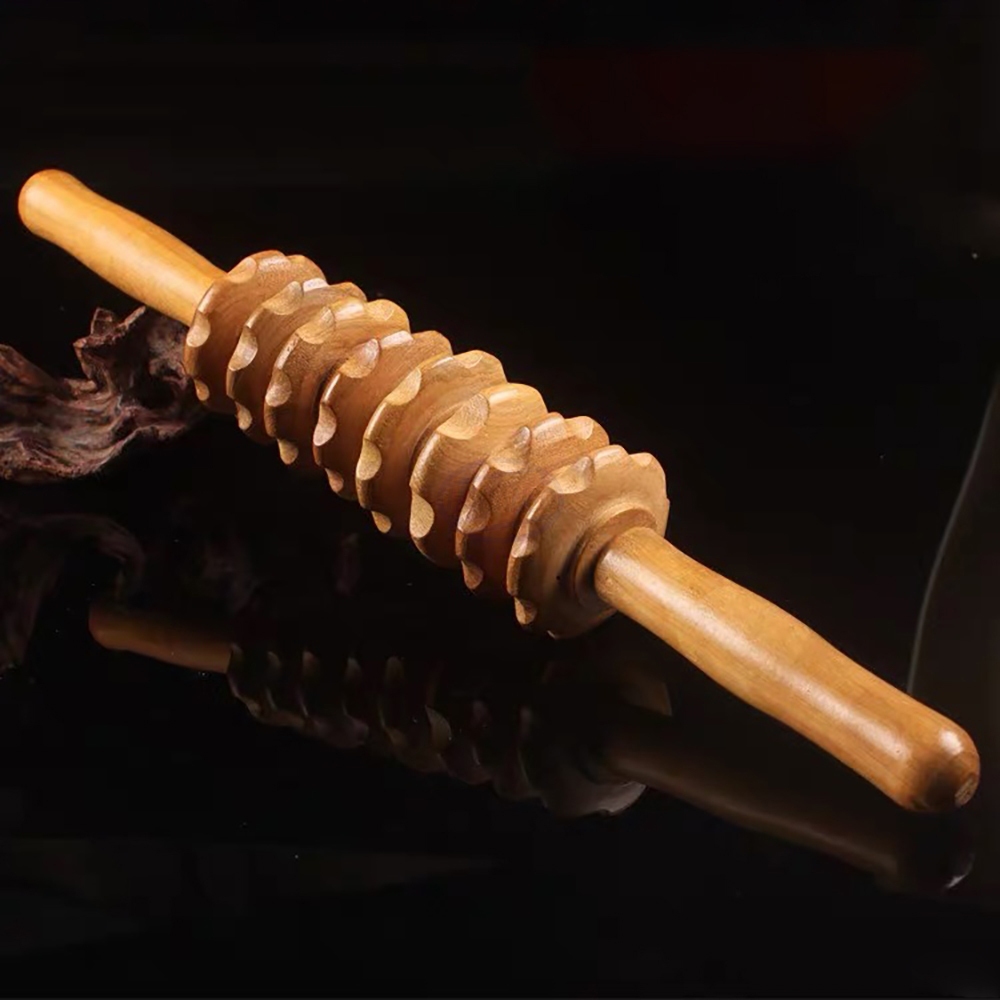 Cây Lăn Massage Gỗ 9 Răng Cao Cấp – Dụng Cụ Massage Toàn Thân Giảm Đau, Thư Giãn Cơ Bắp