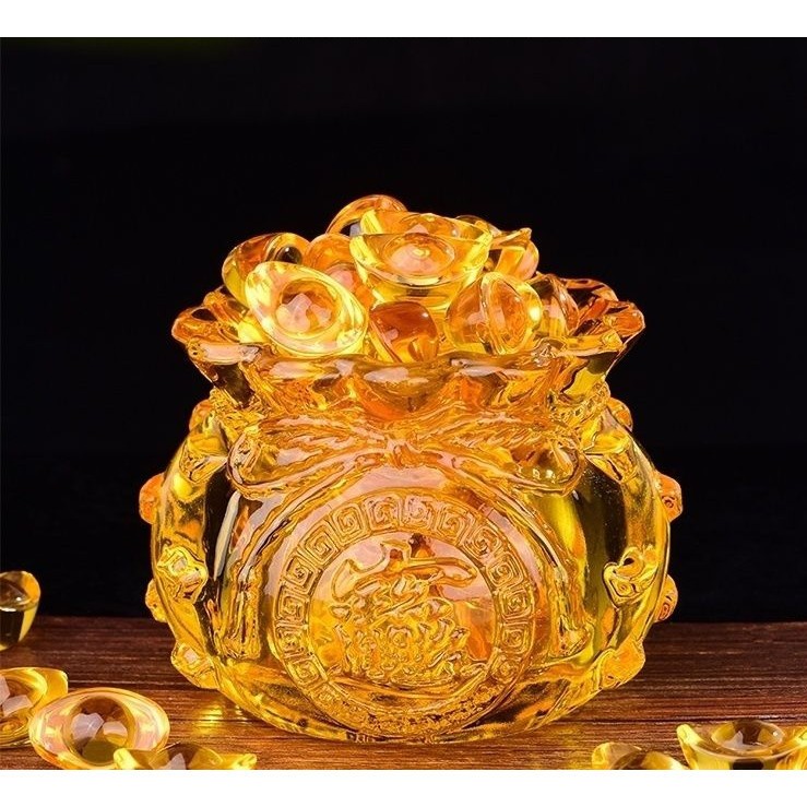 Hũ Vàng May Mắn Pha Lê Tụ Bảo Bồn Lưu Ly, Chiêu Lộc Tụ Tài ( HŨ VÀNG V123) - Ảnh 9