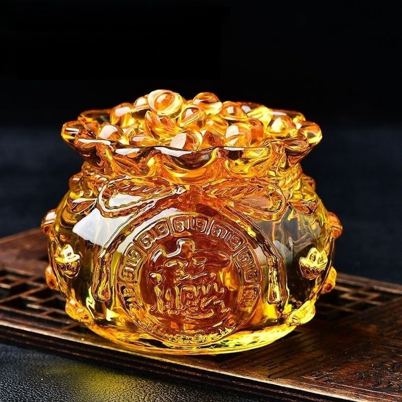 Hũ Vàng May Mắn Pha Lê Tụ Bảo Bồn Lưu Ly, Chiêu Lộc Tụ Tài ( HŨ VÀNG V123) - Ảnh 7