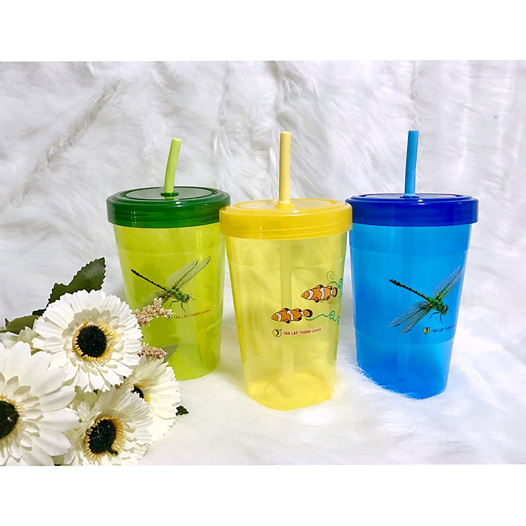 Ly Nhựa Có Kèm Ống Hút Và Nắp Đậy Tiện Lợi - Ảnh 7
